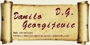 Danilo Georgijević vizit kartica